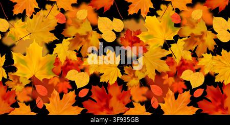 Seamless Autumn Leaves Pattern Background Stock Vector