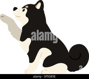 Illustration of Shiba Inu shaking hands Stock Vector