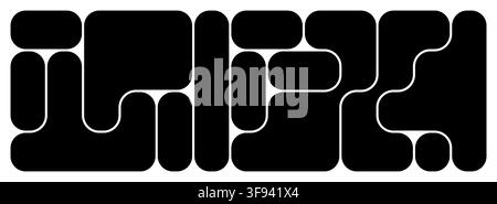 Grid layout metaball with bento organic web for pattern y2k abstract. Background shape icon with design vector line for connect circle dot. Logo geome Stock Vector