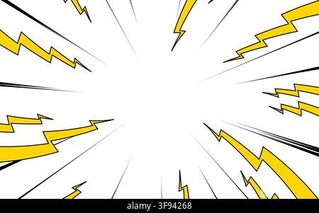 Black anime style speed lines on a white background. Stock Vector