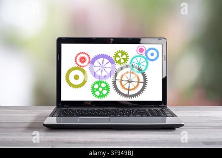 Cooperation concept shown on a laptop screen Stock Photo