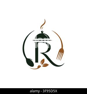 Professional Modern Letter R Food Service Logo Vector Template Design Stock Vector
