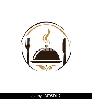 Professional Food Dome Cloche Restaurant Logo Template For Luxury Dining Stock Vector