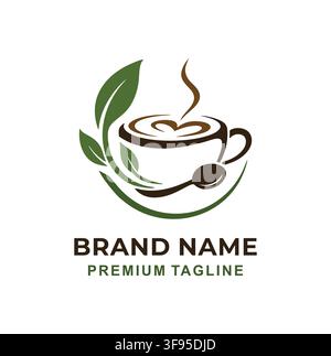Professional Modern Coffee Cup Latte Art Vector Logo Template Design Stock Vector