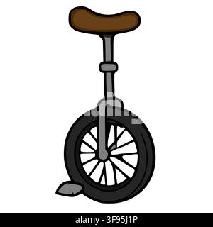 Isolated unicycle vector illustration for circus performance Stock Vector