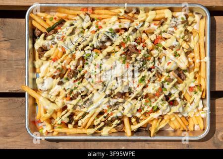 Gringo nachos at Jewboy Cantina, Austin, Texas, August 23, 2024. (Photo by John Anderson/The Austin Chronicle) Stock Photo