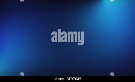 Abstract grainy gradient 4K background in dark blue royal blue and cyan colors Stock Photo