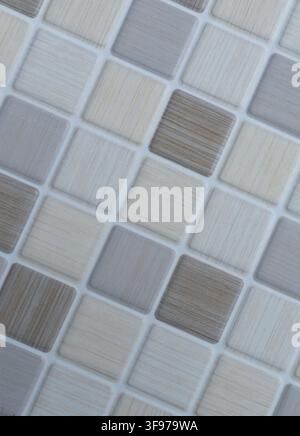 Vertical Ceramic Mosaic Tile Wall Texture Background Stock Photo