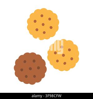 Crispy biscuits and chocolate cookies vector illustration. Ideal for bakery, snack packaging, picnic treats, tea time, dessert menus, and food icons Stock Vector