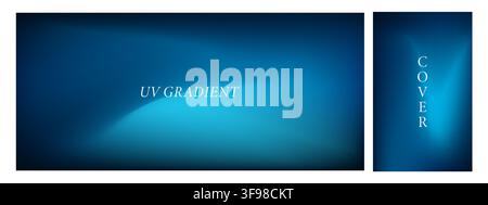 UV gradient. Dynamic blue background with smooth fluid for minimalist or futuristic art. Set of Vector illustration Stock Vector