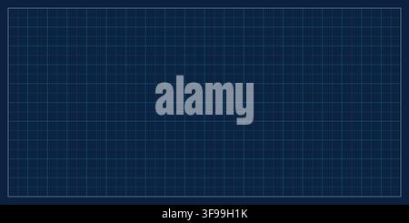 Abstract dark blue vector horizontal banner template with classic blueprint grid pattern architectural drafting and engineering background Stock Vector