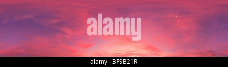 Sunset sky clouds panorama shows vibrant pink and purple hues during dusk providing a scenic backdrop for creative design and copy space Stock Photo