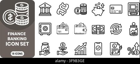 Minimalist Line Web Icon Set Vector Stock Vector