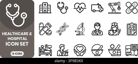 Minimalist Line Web Icon Set Vector Stock Vector