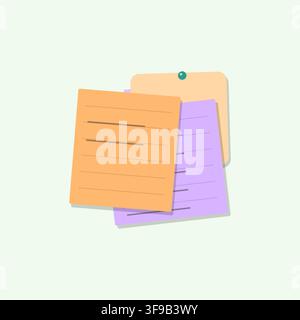 Colorful Vector Sticky Notes and Abstract Floral Seamless Background Vector Illustration Pack Stock Vector