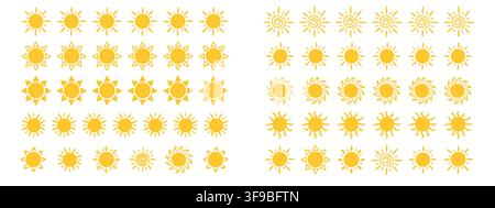 Playful kid sun borders. Hand drawn chalk kids dividers for children photos, baby cards. Stock Vector