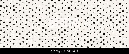Random polka dot seamless pattern with mixed size confetti. Playful polkadot bg Stock Vector