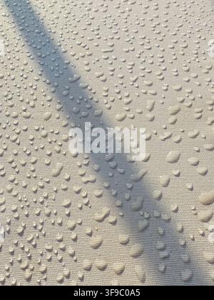Water droplets on a waterproof fabric Stock Photo