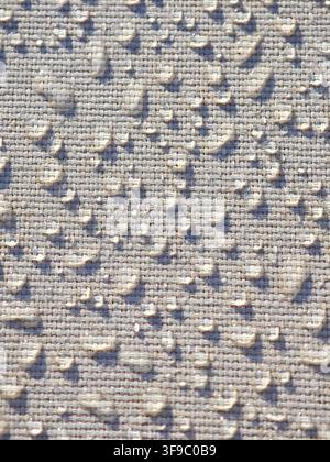Water droplets on a waterproof fabric Stock Photo