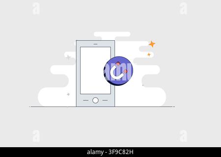 Mobile phone with book icon for reading education and digital library apps Stock Vector
