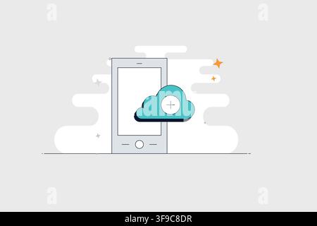 Mobile phone with shield cancel icon for blocked access and security denial Stock Vector
