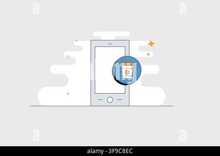 Mobile phone with speaker icon for sound settings music and media apps Stock Vector