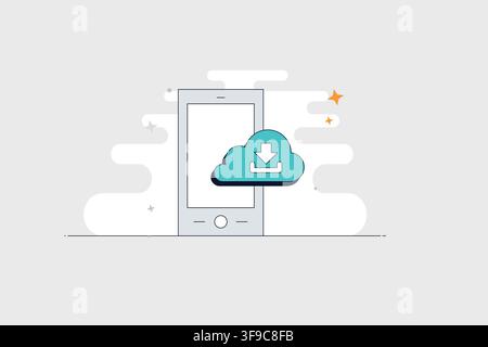 Mobile phone with trophy icon for achievement awards and winning results Stock Vector