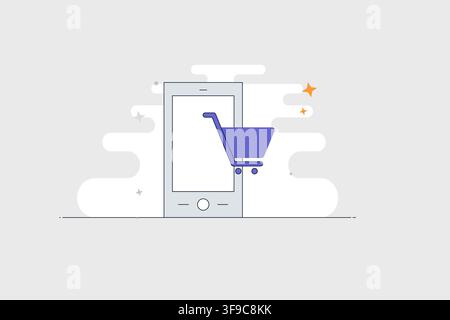 Mobile phone with external link icon for opening websites and shared content Stock Vector