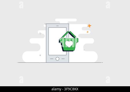 Mobile phone with Bluetooth icon for wireless connectivity and device pairing Stock Vector