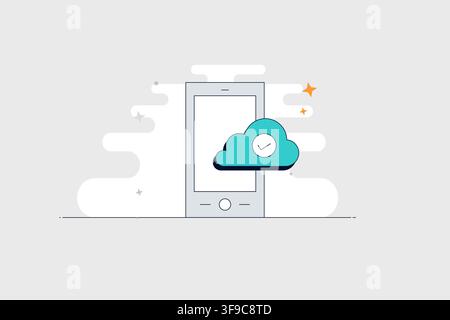 Mobile phone with image icon for photos galleries and media content Stock Vector