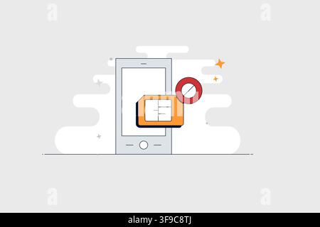 Mobile phone with document cancel icon for rejected files and errors Stock Vector