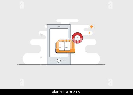 Mobile phone with checklist cancel icon for failed tasks and errors Stock Vector