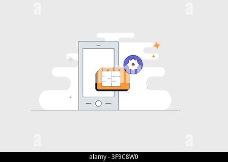 Mobile phone with checklist settings icon for task configuration and management Stock Vector