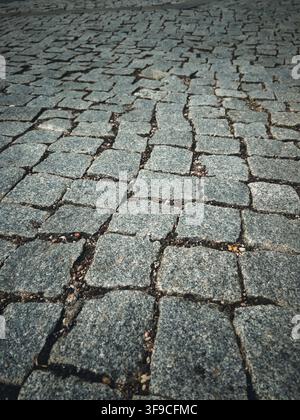 Laying vintage-style paving stones Stock Photo