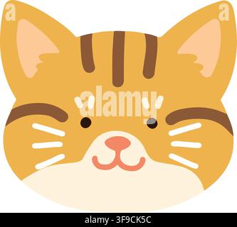 Flat colored adorable Red tabby cat Stock Vector