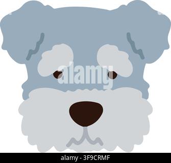 Miniature Schnauzer simple flat colored Stock Vector