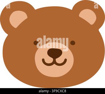 Simple and flat brown Bear Stock Vector