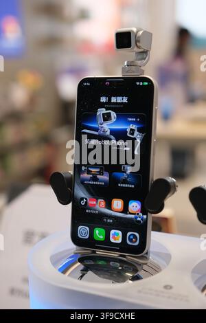 Shanghai, China-August 15th 2026: HONOR Robot Phone in store. Smartphone With Gimbal Camera Stock Photo