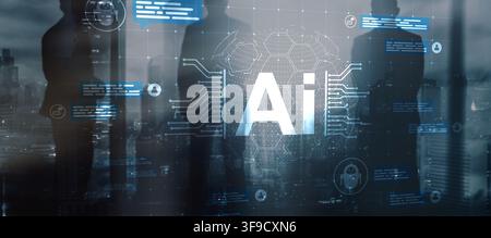 AI artificial intelligence platform for business automation with digital user interaction Stock Photo