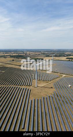 Aerial view of the Chelveston Renewable Energy solar farm featuring ...