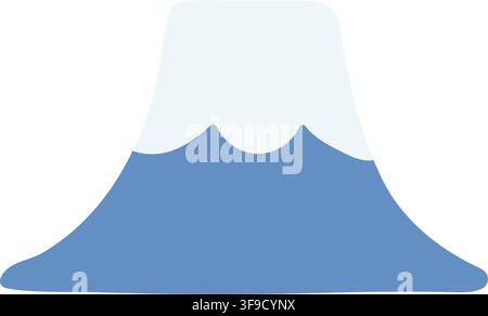 Simple flat colored illustration of Mount Fuji Stock Vector