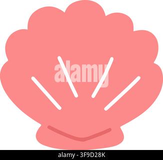 Pink flat color seashell single Stock Vector