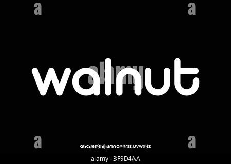 Modern unique rounded sans serif alphabet display font vector for logo design Stock Vector