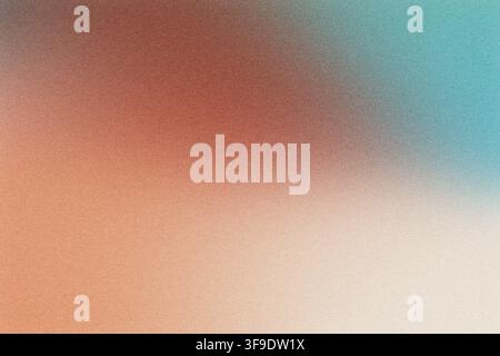 Grainy texture creating soft color gradient from warm orange to cool teal Stock Photo