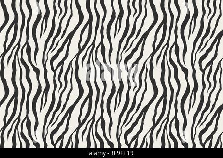 Wild Animal Seamless Pattern. Zebra Print. Stock Vector