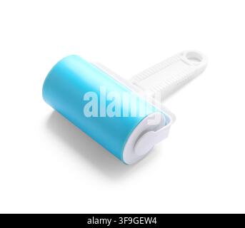 New lint roller on white background Stock Photo