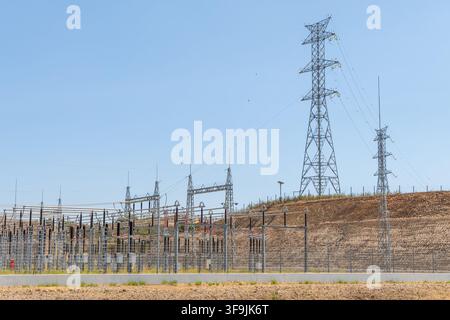 Transmission Array A sprawling energy power station complex is seen from above, showcasing ...