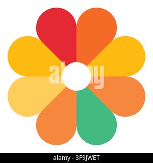Colorful flower shape logo symbol icon vector illustration isolated on white background Stock Vector