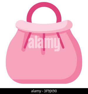 Pink pouch bag accessory icon vector illustration isolated on white background Stock Vector