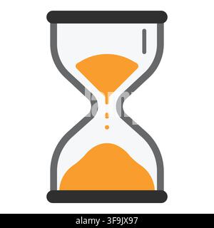 Hourglass sand timer clock icon vector illustration isolated on white background Stock Vector